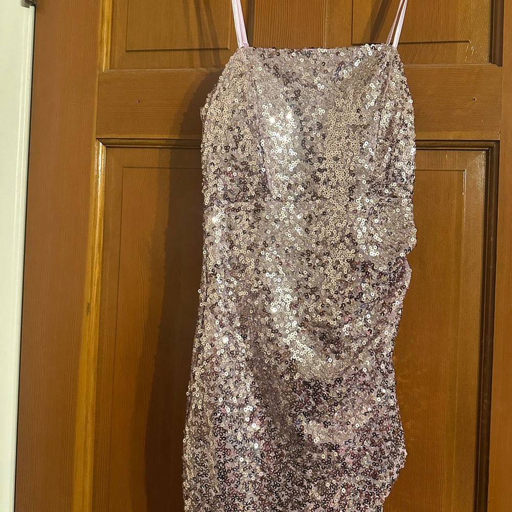 Crystal Doll Sparkling Pink Sequin Mini Dress